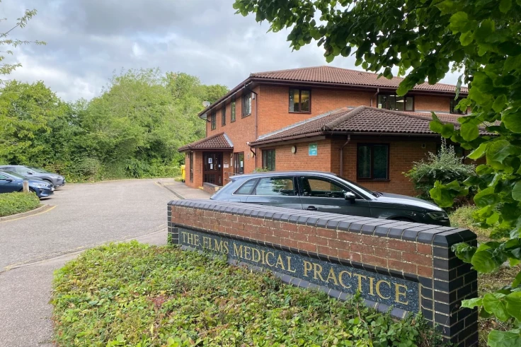 The Elms Medical Practice building at Stewart Road in Harpenden